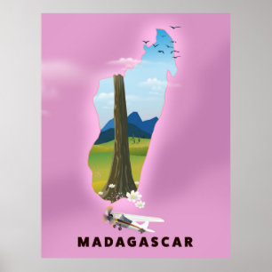 Madagascar Illustrated travel poster
