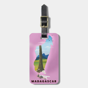 Madagascar Illustrated travel poster Luggage Tag