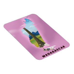 Madagascar Illustrated travel poster Magnet