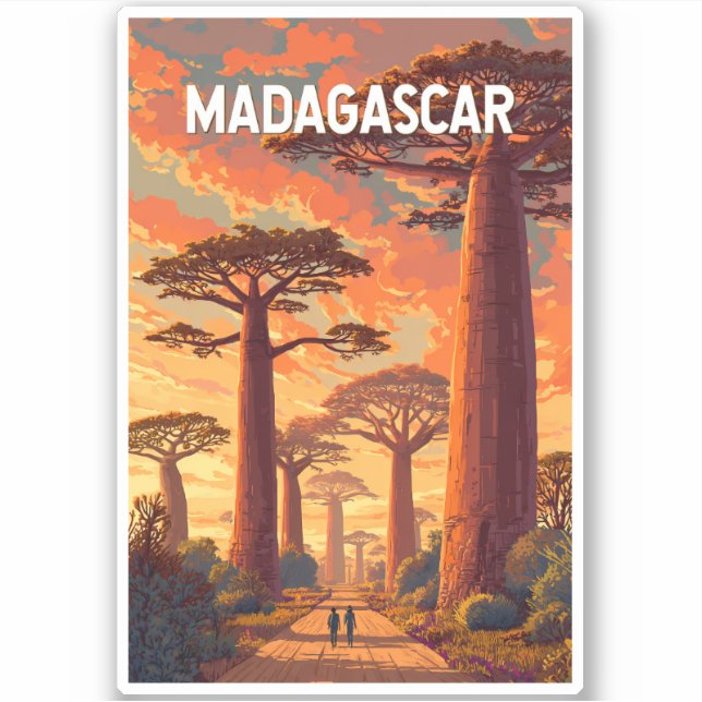 Madagascar Illustration Travel Art Vintage (Front)
