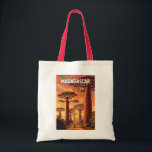 Madagascar Illustration Travel Art Vintage Tote Bag<br><div class="desc">Madagascar retro vector travel design. From the lemur-filled rainforests to the stunning Avenue of the Baobabs and pristine tropical beaches,  Madagascar offers an unforgettable blend of nature,  adventure,  and biodiversity.</div>