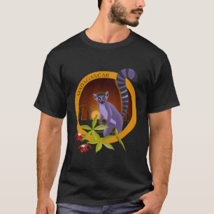 Madagascar Lemure And Baobab At Sunset T-Shirt