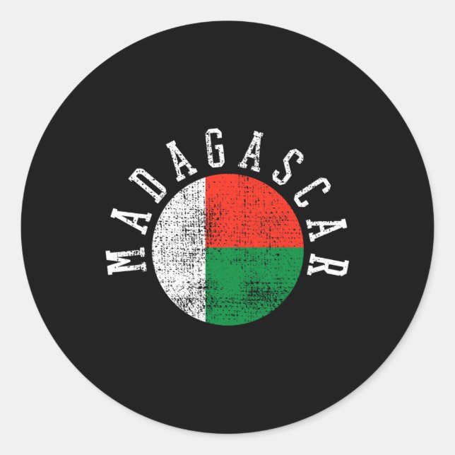 Madagascar Malagasy Flag  Classic Round Sticker (Front)