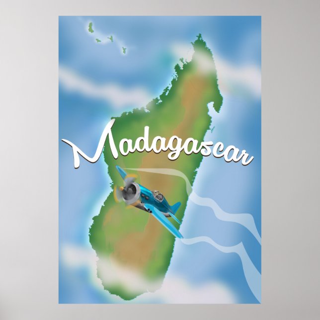 Madagascar Map vintage travel poster. Poster (Front)
