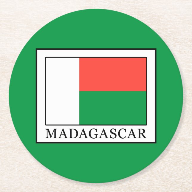 Madagascar Round Paper Coaster (Front)