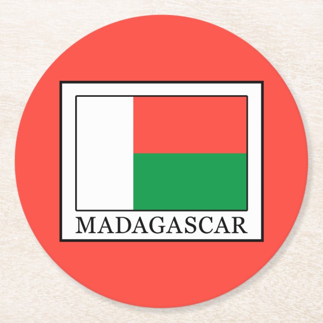Madagascar Round Paper Coaster (Front)