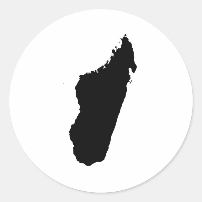 Madagascar Silhouette Classic Round Sticker (Front)