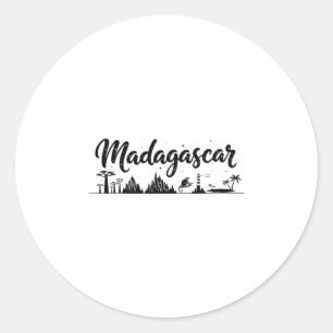 Madagascar Skyline Travel Vacation Outfits Classic Round Sticker