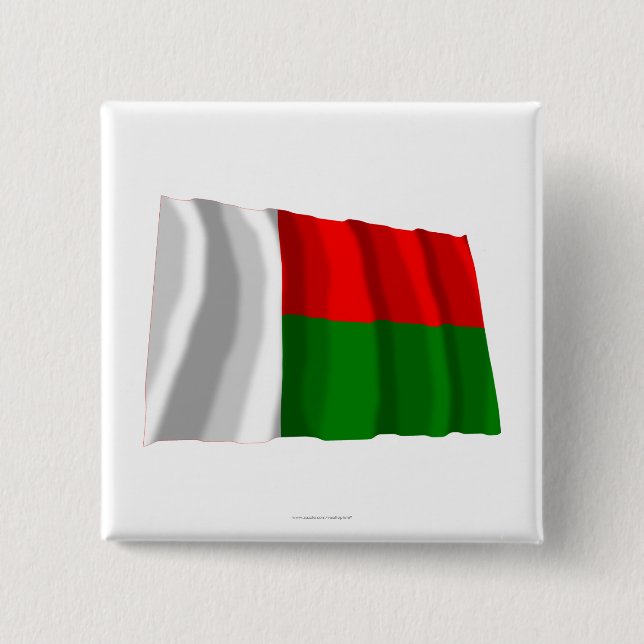 Madagascar Waving Flag 15 Cm Square Badge (Front)