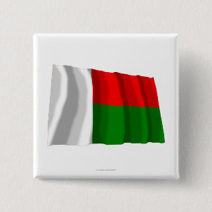 Madagascar Waving Flag 15 Cm Square Badge
