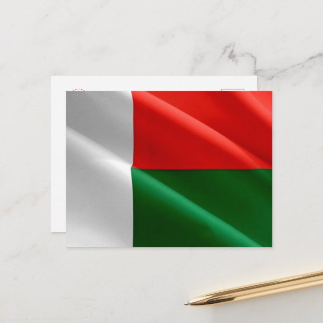 Madagascar - Waving Flag - Postcard (Front/Back In Situ)