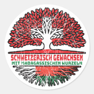 Madagaskar Madagassisch Schweizer Schweiz Baum Classic Round Sticker