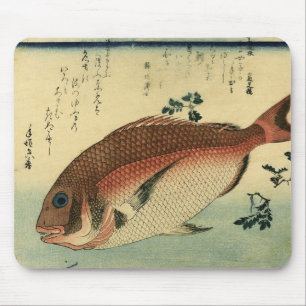 Madai or Red Tai - Hiroshige's Japanese Fish Print Mouse Pad