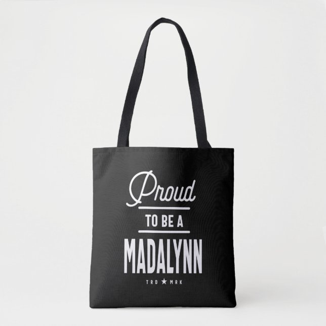 Madalynn Personalised Name Birthday Gift Tote Bag (Front)