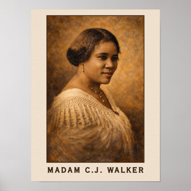 Madam C.J. Walker Portrait Art Poster (Front)