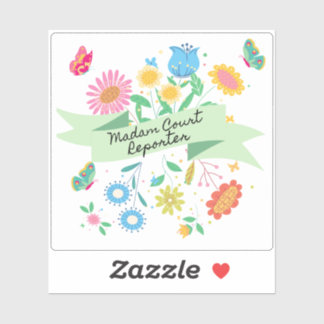 Madam Court Reporter Spring Floral Sticker