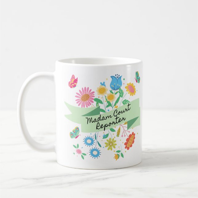 Madam Court Reporter Spring Mug (Left)