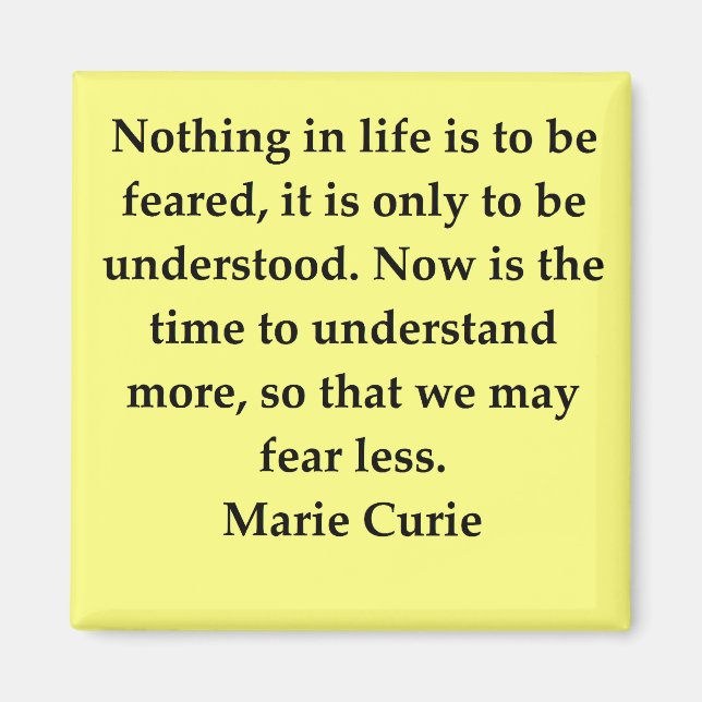 Madam Curie quote Magnet (Front)
