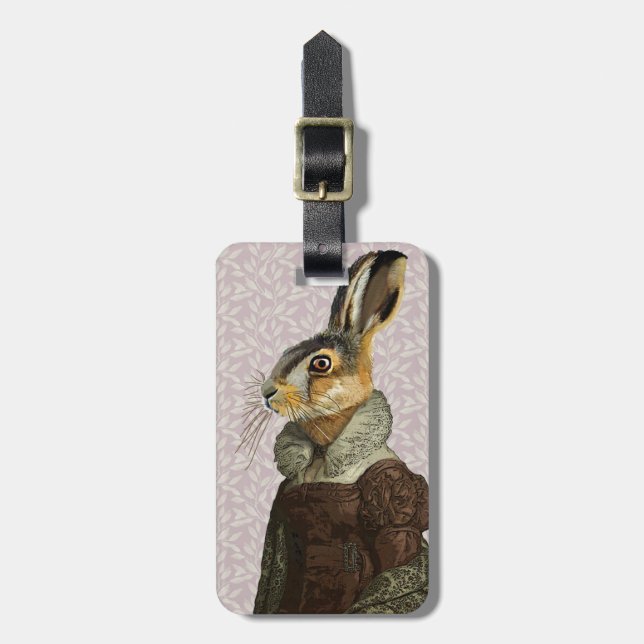 Madam Hare Luggage Tag (Front Vertical)