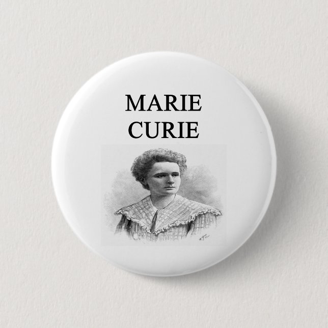 madam marie curie 6 cm round badge (Front)