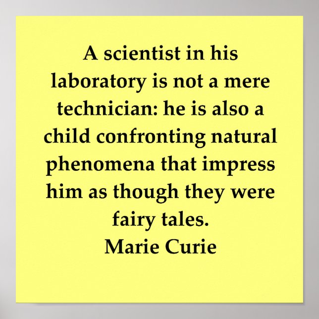 madam marie curie quote poster (Front)