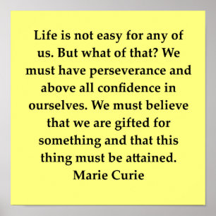 madam marie curie quote poster