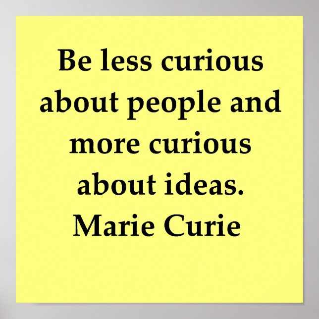 madam marie curie quote poster (Front)
