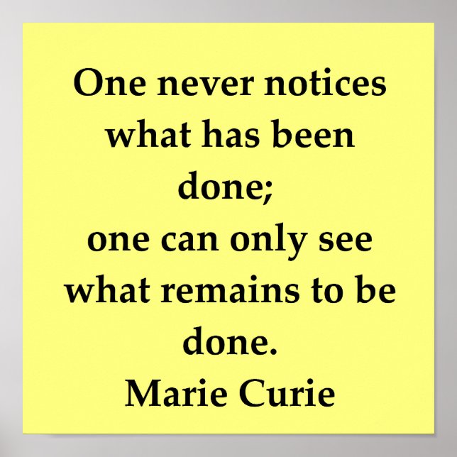 madam marie curie quote poster (Front)