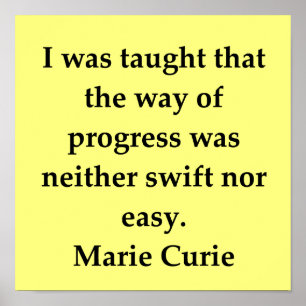 madam marie curie quote poster