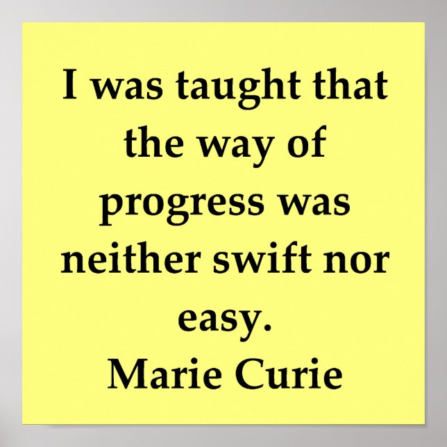 madam marie curie quote poster (Front)