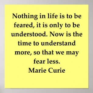madam marie curie quote poster