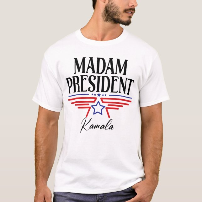 Madam president 2024 comma la  T-Shirt (Front)