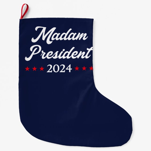 Madam President 2024 I - Kamala Harris Large Christmas Stocking (Front)