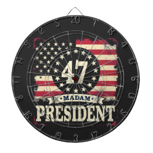Madam President American flag 47 harris Walz Dartboard