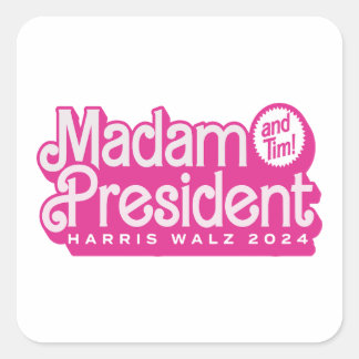 Madam President (and Tim!) Kamala Harris & Tim Wal Square Sticker