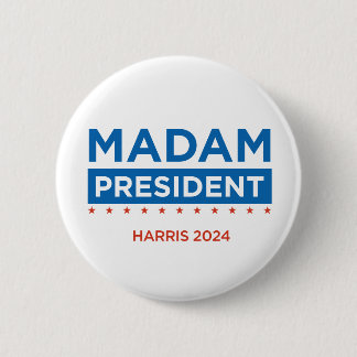 Madam President Harris 2024 6 Cm Round Badge