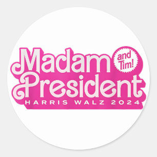Madam President Harris Walz Classic Round Sticker