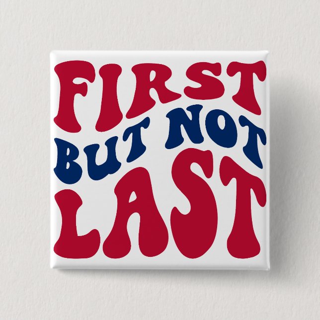 Madam President Kamala Harris 2024 For The People 15 Cm Square Badge (Front)