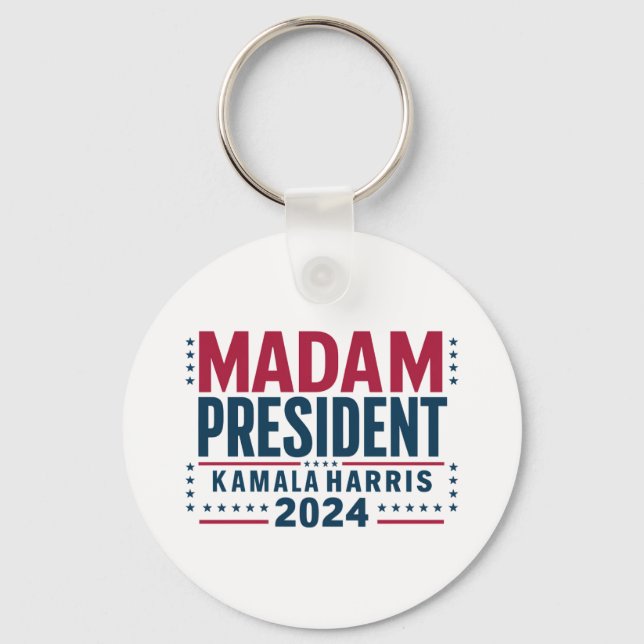 Madam President Kamala Harris 2024 Vote Democrat  Key Ring (Front)