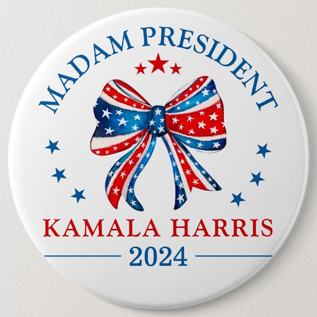 Madam President Kamala Harris 6 Cm Round Badge (Front)