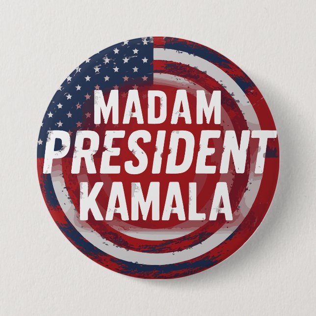 Madam President Kamala Harris 7.5 Cm Round Badge (Front)