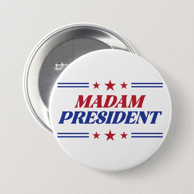 Madam President Kamala Harris 7.5 Cm Round Badge (Front & Back)