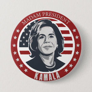 Madam President Kamala Harris 7.5 Cm Round Badge