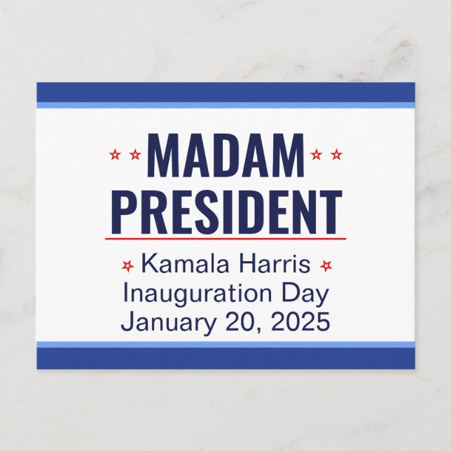 Madam President Kamala Harris Inauguration Postcard (Front)