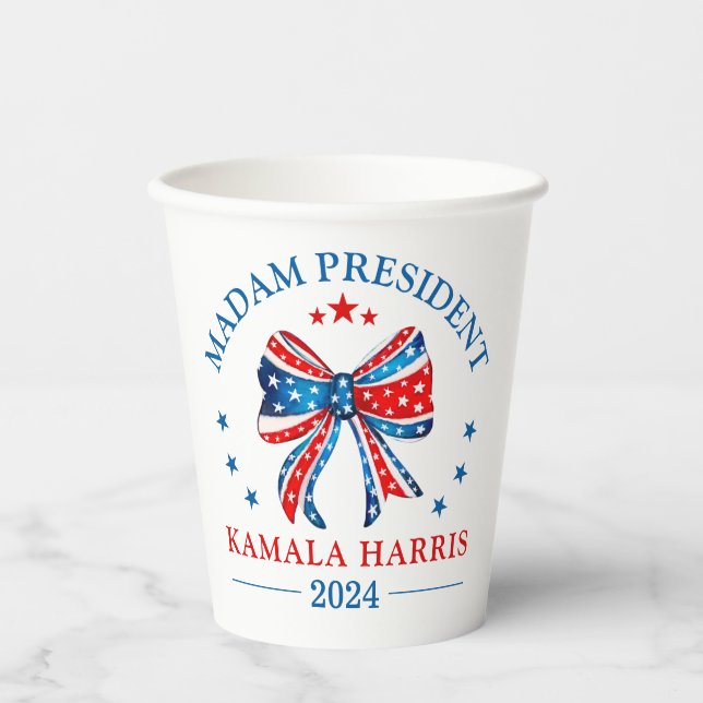 Madam President Kamala Harris Paper Cups (Front)