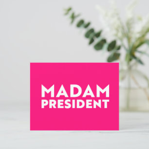 Madam President modern bold typography hot pink Postcard