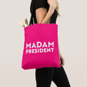 Madam President modern typography white hot pink Tote Bag