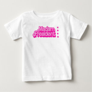 "Madam President" Pink Logo – Retro Baby T-Shirt