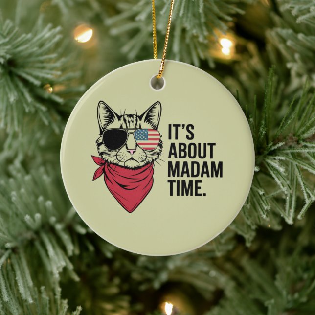 Madam Time President 2024 Kamala Harris DNC Rally Ceramic Ornament (Tree)