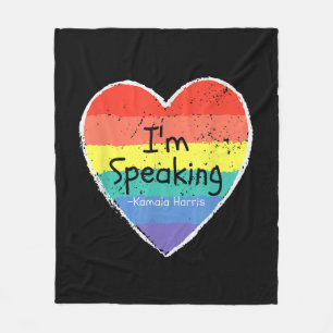 Madam Vice President I'm Speaking Kamala Harris gi Fleece Blanket